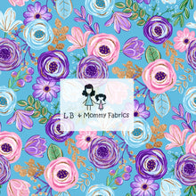 Load image into Gallery viewer, Painted floral on blue (K)