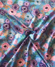 Load image into Gallery viewer, Painted floral on blue (K)