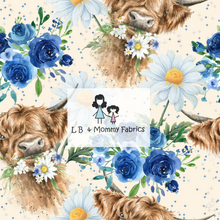 Load image into Gallery viewer, Hyland cows with Blue Floral(U)
