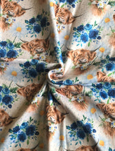 Load image into Gallery viewer, Hyland cows with Blue Floral(U)