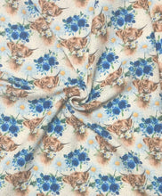 Load image into Gallery viewer, Hyland cows with Blue Floral(U)