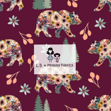 Load image into Gallery viewer, Floral Bear- maroon (EE)