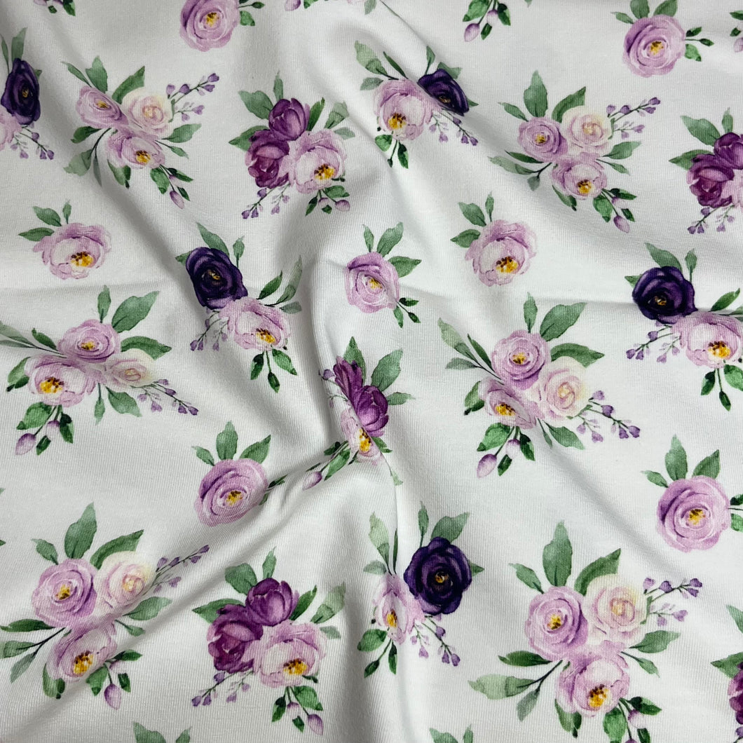 Purple Floral bouquet Cotton spandex