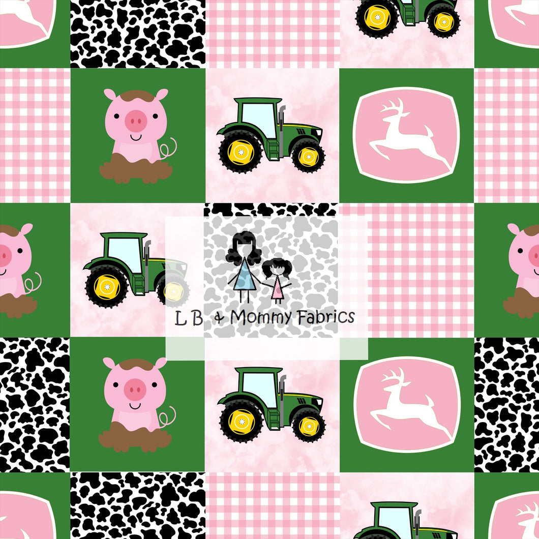Tractor Patchwork Pink(PM)