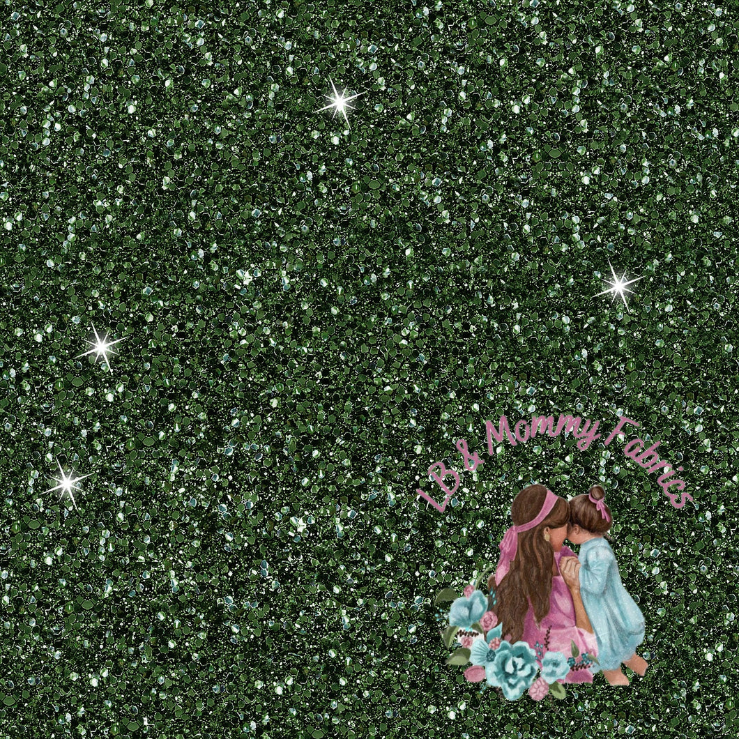 Green Pine Branch Glitter
