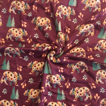 Load image into Gallery viewer, Floral Bear- maroon (EE)
