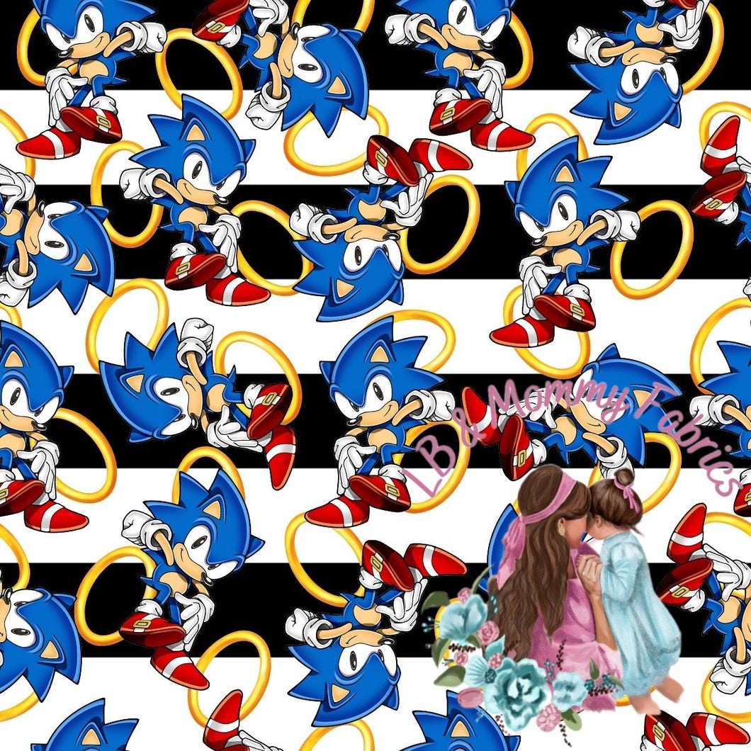 BLANKET-Blue Hedgehog with rings (SWT)