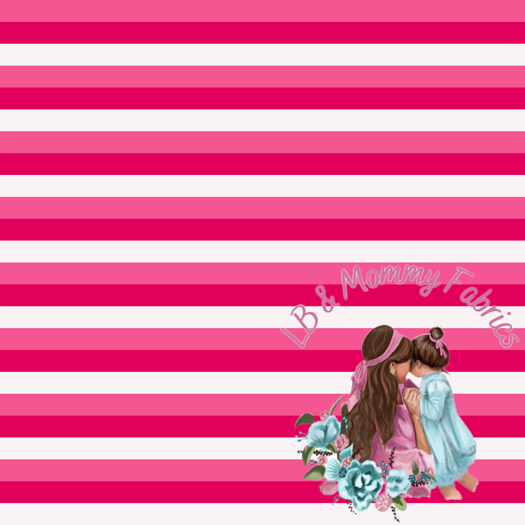 Valentine Gnomes coord stripes(DB)