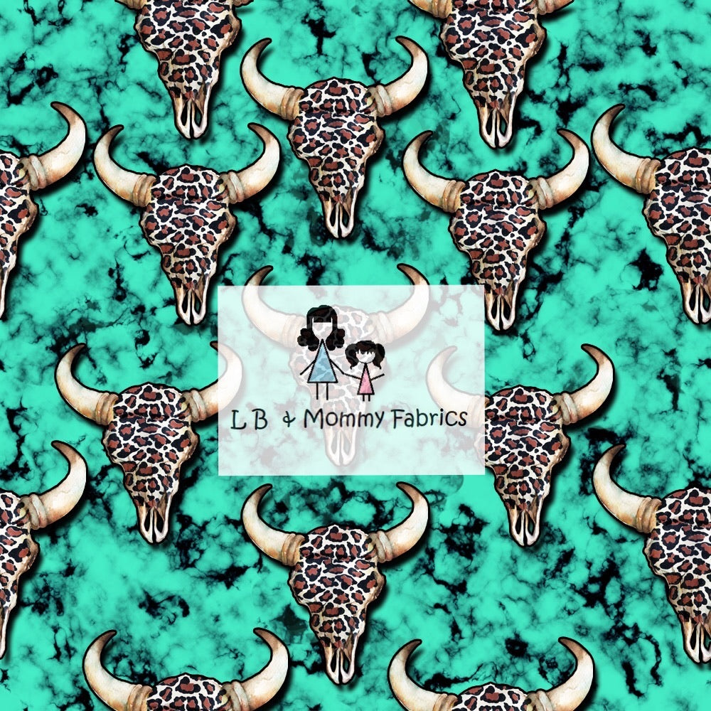 Leopard skull on turquoise (RD)