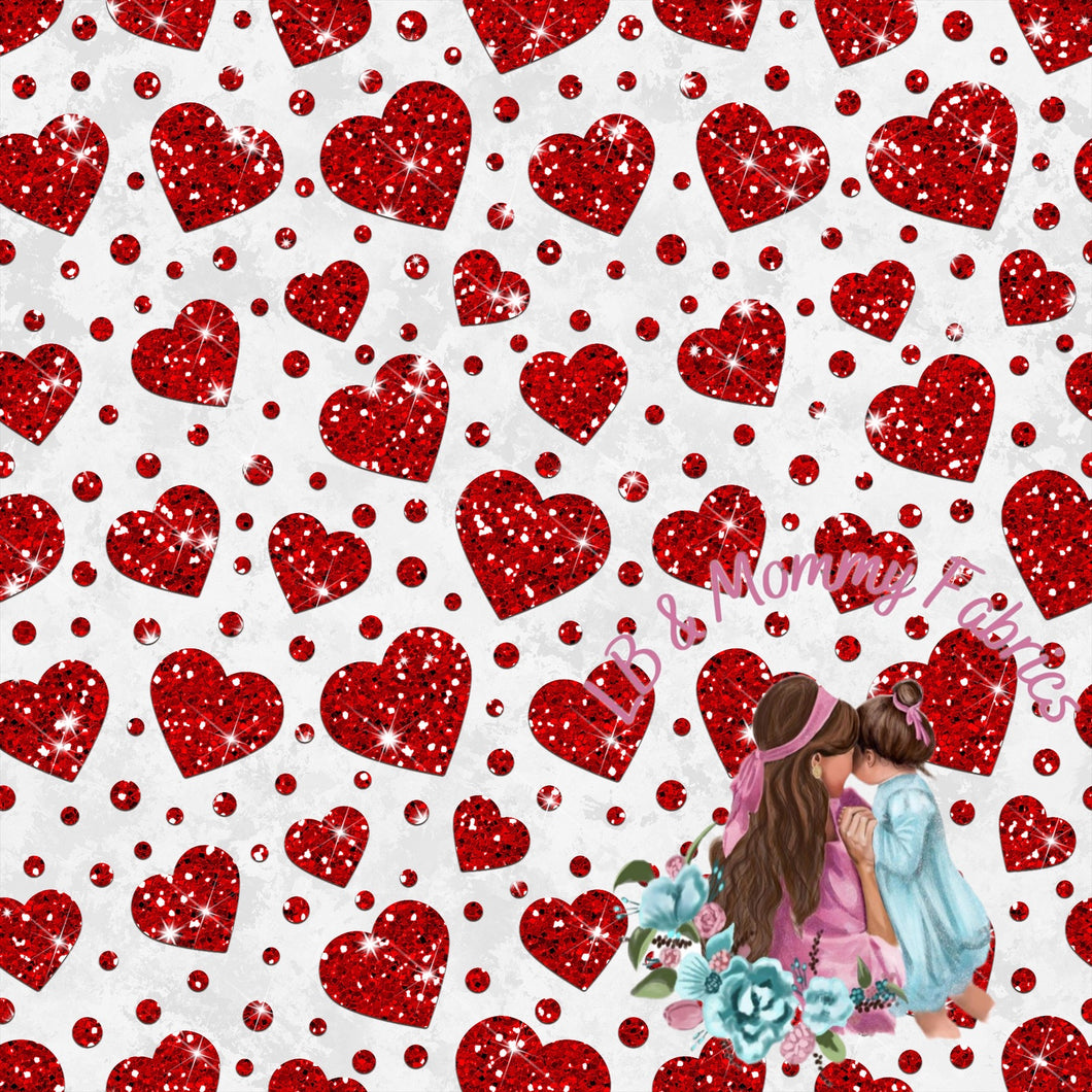 Red glitter hearts (EA)