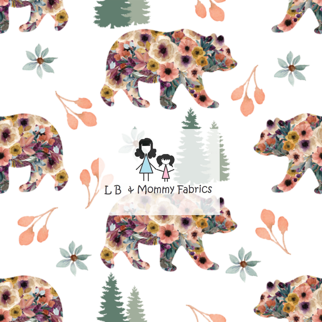 Floral Bear- white (EE)