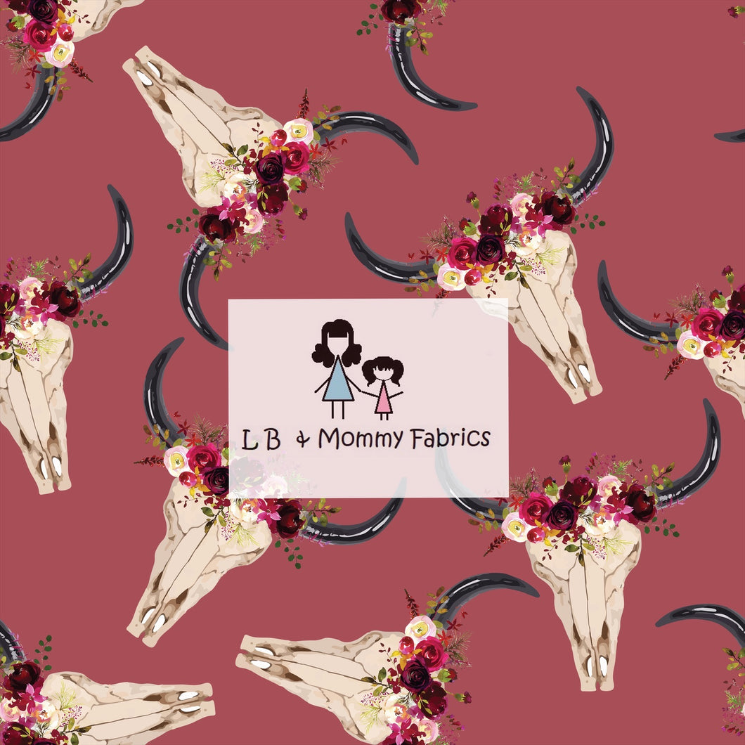 Floral skull on muave(PM)