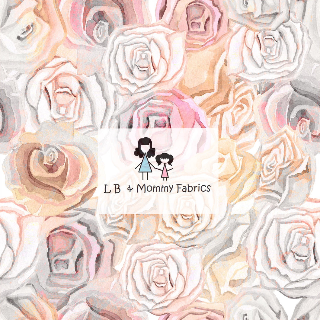 Watercolor pastel peach roses (CH)