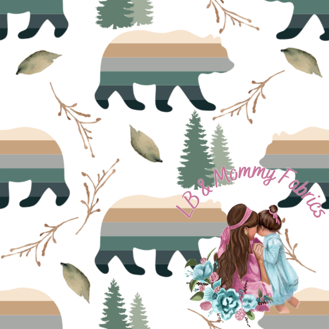 Striped bear on white (EE)