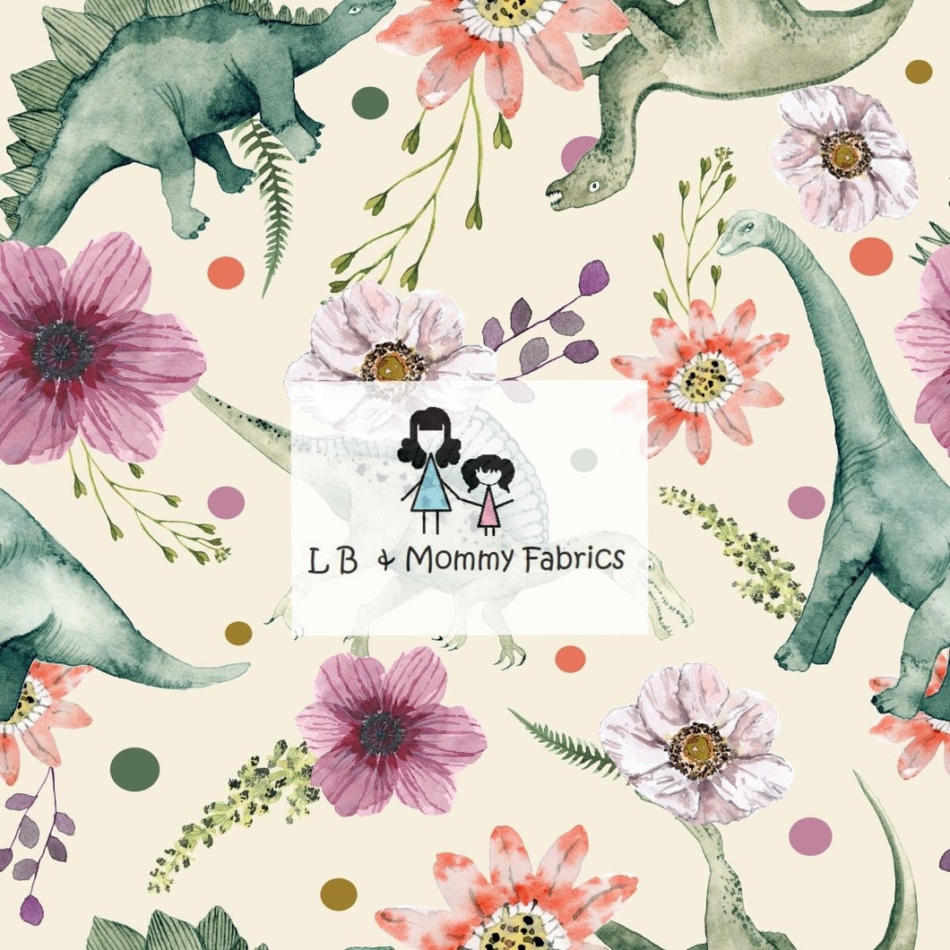 BLANKET-Soft floral dinos (SWT)
