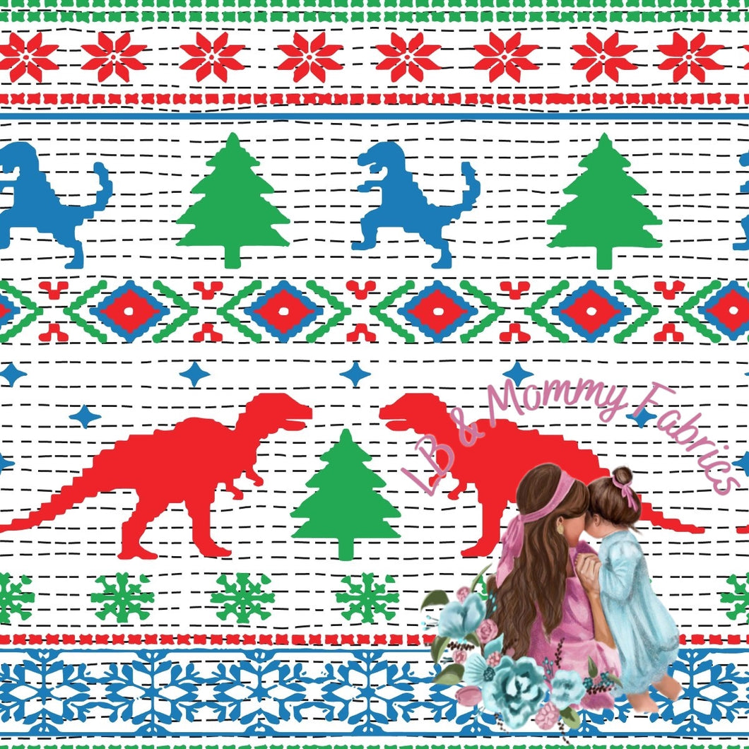 Ugly Christmas sweater dinosaur (SWT)