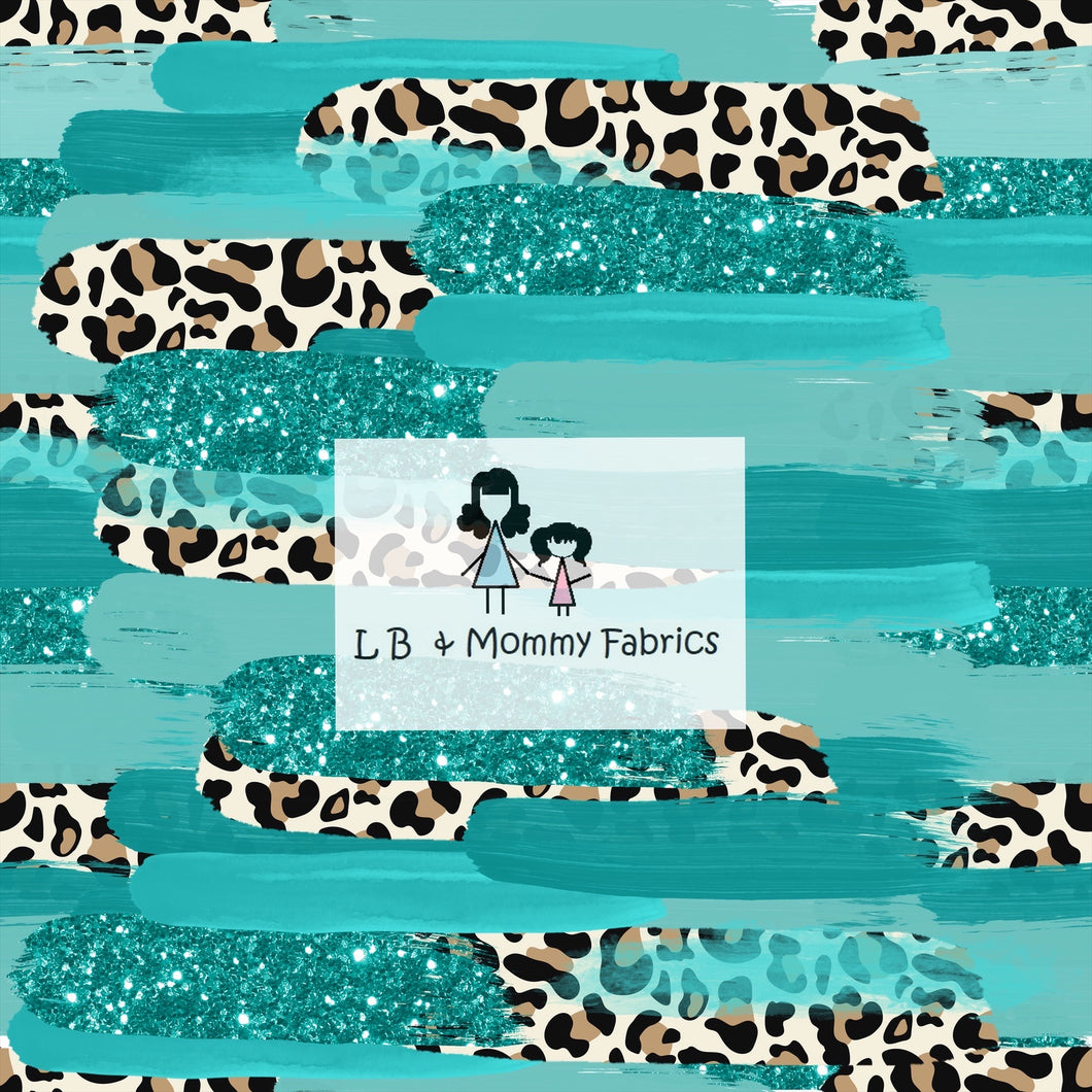 Turquoise and leopard Brushstrokes(PM)